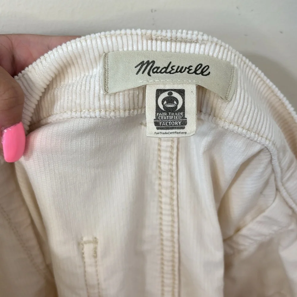 Madewell Emmett 2.0 Wide-Leg Pants in Corduroy Antique Cream Size 12 - Picture 11 of 13